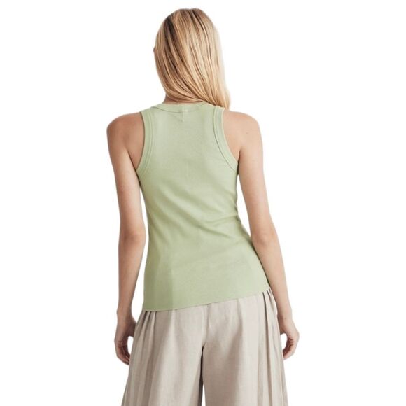 Madewell NWT Brightside Rib Cutaway Supima Cotton Tank in Seedling sz XXS - Picture 4 of 11